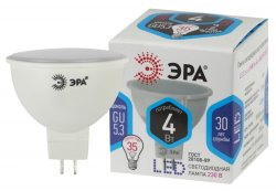 Светодиодная лампа GU5.3 4W 2700К (теплый) Эра LED MR16-4W-840-GU5.3 (Б0017897)