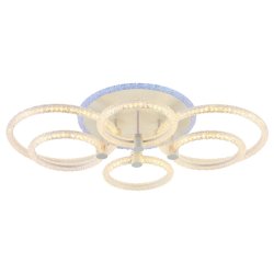 Светодиодная диммируемая люстра с ПДУ Profit Light 8024/4+2 WHT 128W+8W RGB