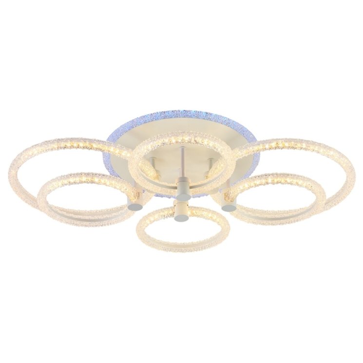 Светодиодная диммируемая люстра с ПДУ Profit Light 8024/4+2 WHT 128W+8W RGB