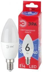 Лампа светодиодная ЭРА E14 6W 6500K матовая B35-6W-865-E14 R Б0045339