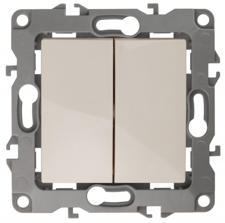 Переключатель двухклавишный ЭРА 12 10AX 250V 12-1106-02 Б0014664