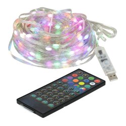 20м. Электрогирлянда УМНАЯ Нить Vegas 200 RBG, USB, управление через приложение и пульт (55191)
