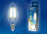 Лампа светодиодная филаментная (UL-00002860) Uniel E14 5W 3000K LED-C35-5W/WW/E14/CL/DIM GLA01TR