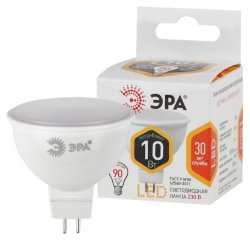 Светодиодная лампа GU5.3 10W 2700К (теплый) Эра LED MR16-10W-827-GU5.3 (Б0032995)