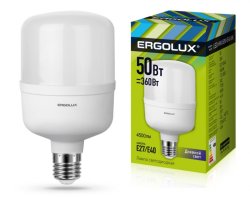 Набор из 5 шт, Светодиодная лампа E40 50W 6500K Ergolux LED-HW-50W-E40-6K 13556