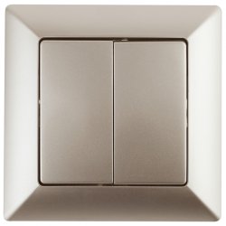 Выключатель двухклавишный ЭРА Intro Solo 10A 250V шампань 4-104-04 Б0043287