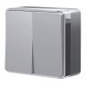 Выключатель двухклавишный (серебряный) Gallant Werkel W5020006 (a052769)