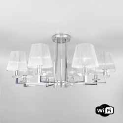 Потолочная люстра с управлением по Wi-Fi Alegria Eurosvet 60125/8 хром Smart (a053976)