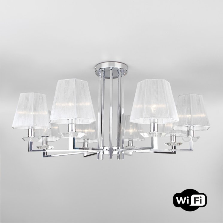 Потолочная люстра с управлением по Wi-Fi Alegria Eurosvet 60125/8 хром Smart (a053976)