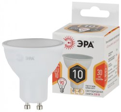 Светодиодная лампа GU10 10W 2700К (теплый) Эра LED MR16-10W-827-GU10 (Б0032997)