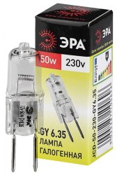 Галогенная лампа GY6.35 50W 3000К (теплый) Эра GY6.35-JCD-50W-230V (C0027374)