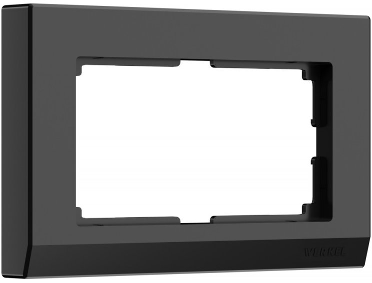 Рамка для двойной розетки (черный) Werkel W0081808