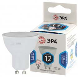 Лампа светодиодная ЭРА GU10 12W 4000K матовая LED MR16-12W-840-GU10 Б0040890
