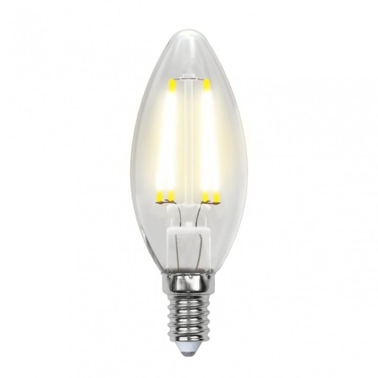 Лампа светодиодная филаментная (UL-00001373) Uniel E14 6W 4000K прозрачная LED-C35-6W/NW/E14/CL PLS02WH