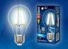 Лампа светодиодная филаментная (UL-00001372) Uniel E27 8W 4000K прозрачная LED-A60-8W/NW/E27/CL PLS02WH