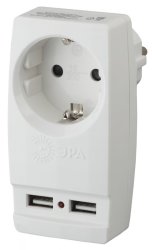 Сетевой разветвитель ЭРА SP-1e-USB-W