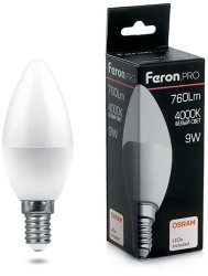 Лампа светодиодная Feron.PRO LB-1309 Свеча E14 9W 4000K 38060