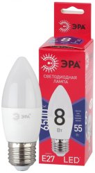 Лампа светодиодная ЭРА E27 8W 6500K матовая B35-8W-865-E27 R Б0045342