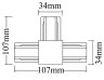Соединитель Т-образный для однофазного шинопровода CLT 0.211 Crystal Lux CLT 0.211 08 BL