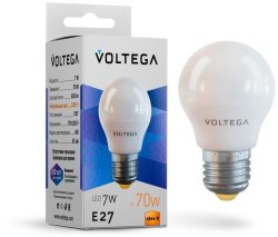 Светодиодная лампа E27 7W 2800К (теплый) Simple Voltega 7052
