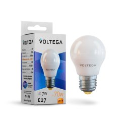 Светодиодная лампа E27 7W 2800К (теплый) Simple Voltega 7052