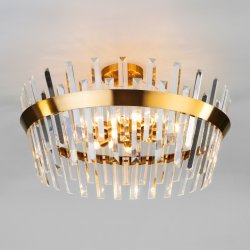 Потолочная люстра Eurosvet Steccato 10111/8 золотая бронза/прозрачный хрусталь Strotskis (a047843)