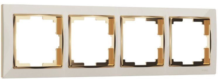 Рамка на 4 поста (слоновая кость/золото) Werkel W0041932