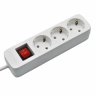 Удлинитель сетевой SONNEN PSW-503, 3 розетки c заземлением, выключатель 10 А, 5 м, белый, 513661 (513661)