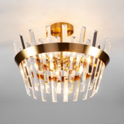 Потолочная люстра Eurosvet Steccato 10111/5 золотая бронза / прозрачный хрусталь Strotskis (a047846)