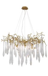 Подвесная люстра Crystal Lux REINA SP8 D1000 GOLD PEARL