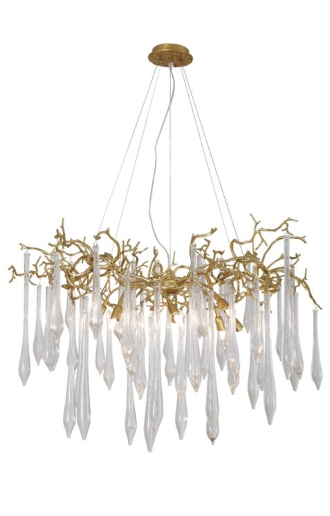 Подвесная люстра Crystal Lux REINA SP8 D1000 GOLD PEARL
