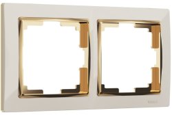 Рамка на 2 поста (слоновая кость/золото) Werkel W0021932