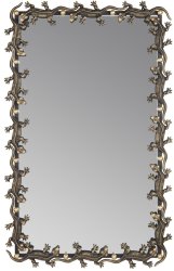 Зеркало Runden Ящерицы патина/золото прямоугольное V20011