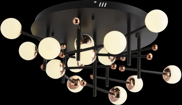 Потолочная светодиодная люстра Natali Kovaltseva Loft LED LAMPS 81344 GOLD BLACK