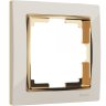 Рамка на 1 пост (слоновая кость/золото) Werkel W0011932