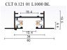 1м. Однофазный встраиваемый шинопровод Crystal Lux CLT 0.121 01 L1000 BL