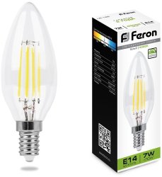 Лампа светодиодная диммируемая Feron LB-166 Свеча E14 7W 4000K 25871