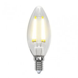 Лампа светодиодная филаментная (UL-00001373) Uniel E14 6W 4000K прозрачная LED-C35-6W/NW/E14/CL PLS02WH