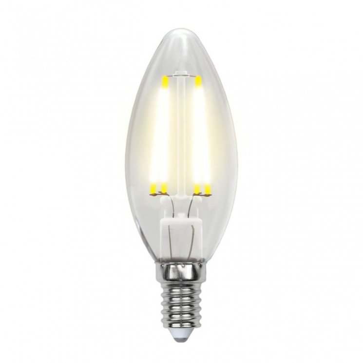 Лампа светодиодная филаментная (UL-00001373) Uniel E14 6W 4000K прозрачная LED-C35-6W/NW/E14/CL PLS02WH