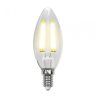 Лампа светодиодная филаментная (UL-00001373) Uniel E14 6W 4000K прозрачная LED-C35-6W/NW/E14/CL PLS02WH