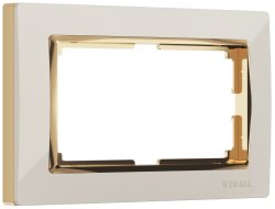 Рамка для двойной розетки (слоновая кость/золото) Werkel W0081932