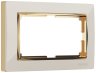 Рамка для двойной розетки (слоновая кость/золото) Werkel W0081932