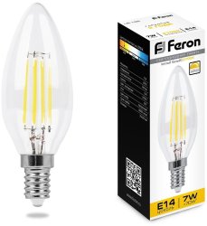 Лампа светодиодная диммируемая Feron LB-166 Свеча E14 7W 2700K 25870