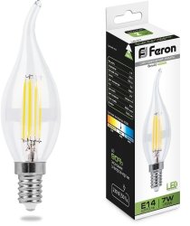 Лампа светодиодная Feron LB-67 Свеча на ветру E14 7W 4000K 25781