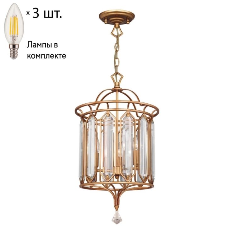 Подвесная люстра с лампочками Favourite Royalty 2021-3P+Lamps E14 Свеча