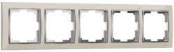Рамка на 5 постов (слоновая кость/хром) Werkel W0051903