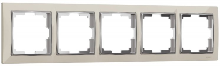 Рамка на 5 постов (слоновая кость/хром) Werkel W0051903