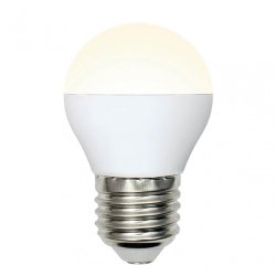 Лампа светодиодная шар E27 6W 3000K (Теплый белый свет) Uniel Multibright LED-G45-6W/WW/E27/FR/MB PLM11WH картон (UL-00002377)
