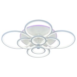 Светодиодная диммируемая люстра с ПДУ Profit Light 8077/8 WHT 256W+11W RGB