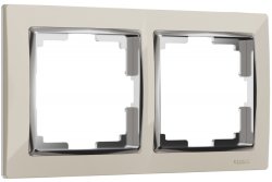 Рамка на 2 поста (слоновая кость/хром) Werkel W0021903